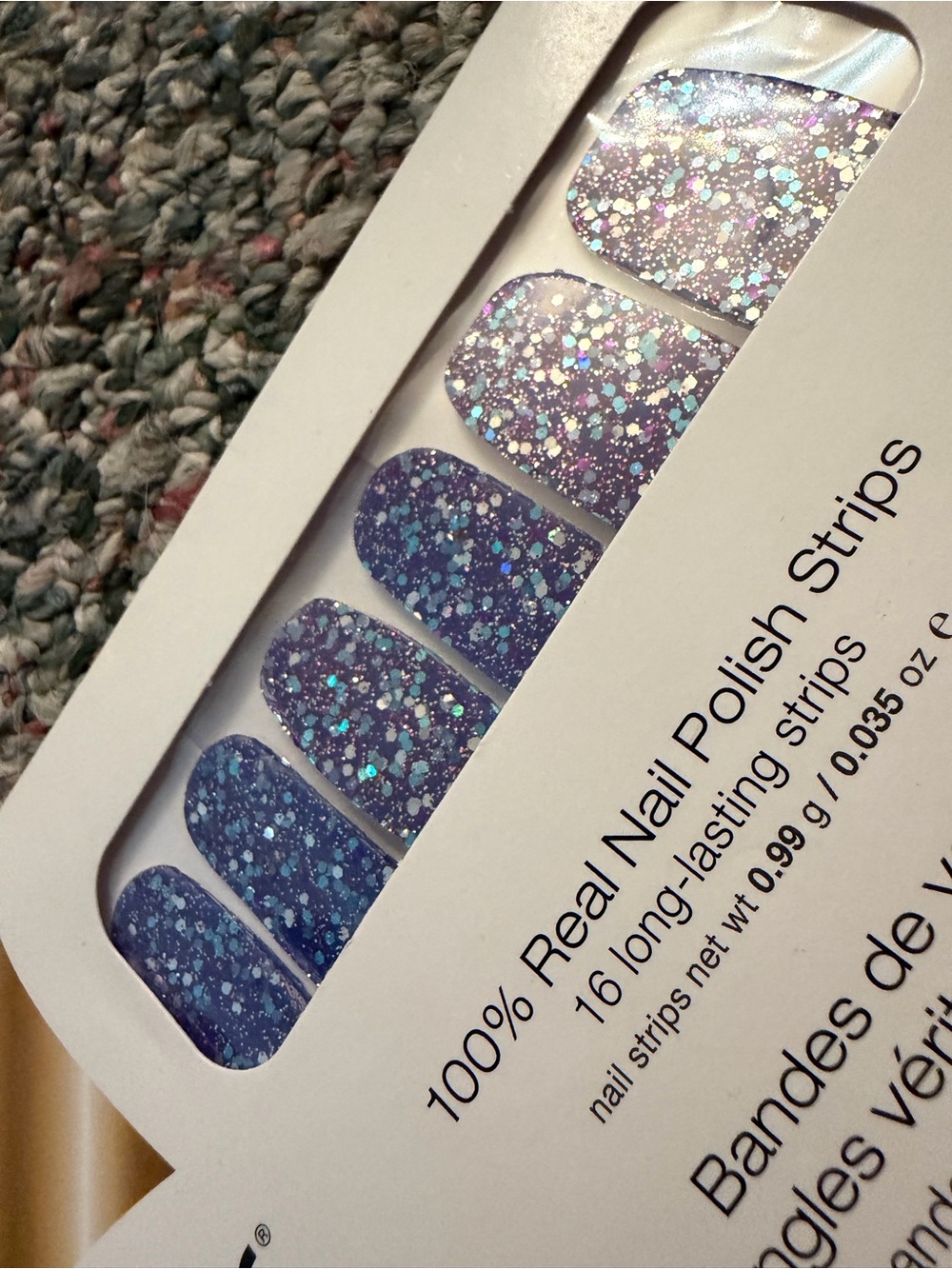 Color Street Mardi Gras Purple Glitter Press-On Nails